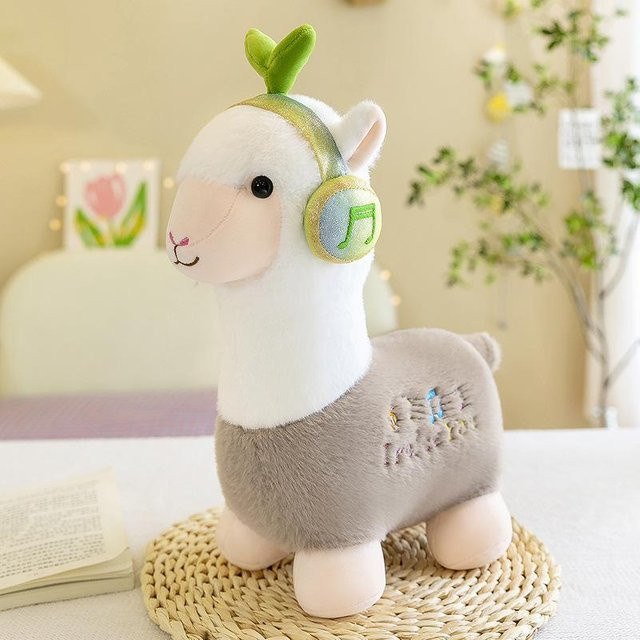 Neue Musik Alpaka Puppe Plüschtier, grau, 23cm - Bild 1