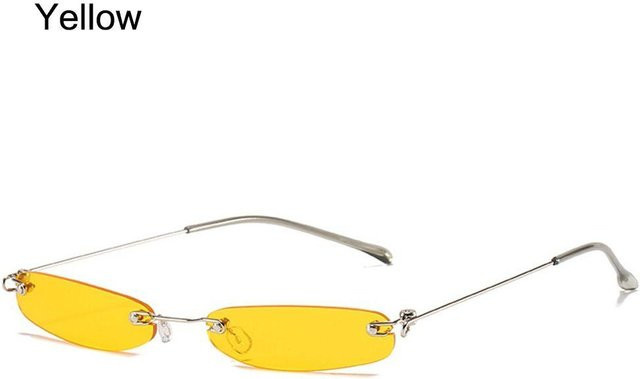 Yu653ang Sonnenbrille, randlos, rechteckig, Unisex, yellow - Bild 1