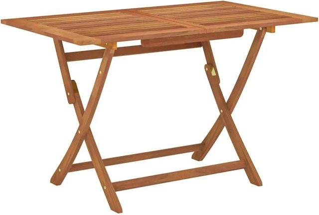 vidaXL Gartentisch klappbar aus Massivholz Eukalyptus in Braun, B/T/H: 120 x 70 x 75 cm - Bild 1