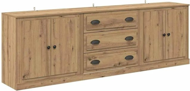 vidaXL Sideboard 3-teilig Altholz-Optik braun aus Holzwerkstoff B/T/H: 210 x 35,5 x 67,5 cm - Bild 1
