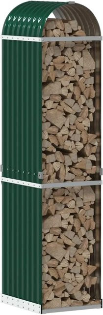 vidaXL Kaminholzunterstand aus verzinktem Stahl in Grün, B/T/H: 40 x 45 x 170 cm - Bild 1
