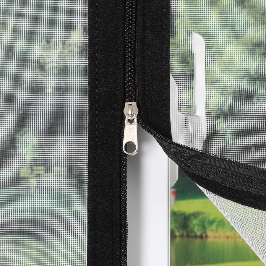 TranquilTouch Insektenschutzgitter für Fenster mit Reißverschluss, selbstklebend und wiederverwendbar, Schwarz - Bild 6