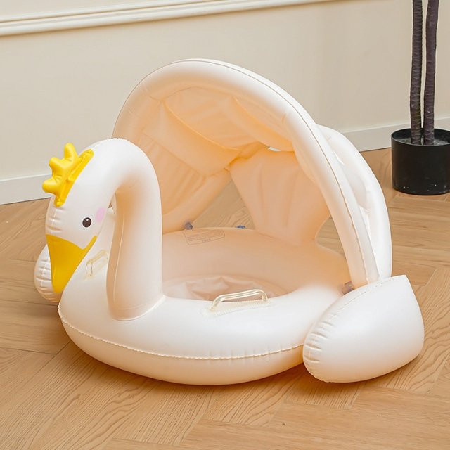 CatXaa Kronenschwan, Aufblasbare Spielzeuge, Schwimmring, PVC, Weiß - Bild 1