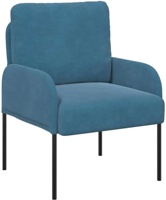 vidaXL Modernes Sofa mit Kissen in Blau aus Sperrholz mit Armlehnen - Bild 1
