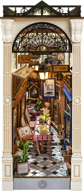 Robotime Rolife Arcade-Dating DIY-Sets, Modellbausätze für Bücherregal-Dekoration, Holz, ab 14 Jahre - Bild 1