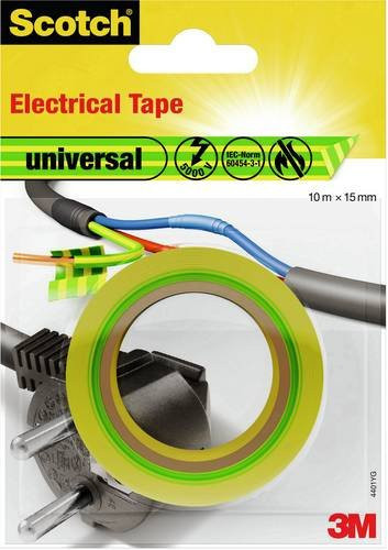 3M Scotch Isolierband 4401YG Gelb und Grün, Breite: 15 mm, Länge: 10 m - Bild 1