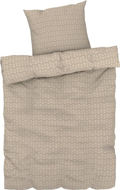 LIVARNO HOME Bettwäsche CVC Renforcé Floral in Beige und Grün, B/H: 155 x 220 cm mit Kopfkissenbezug 80 x 80 cm - Bild 1