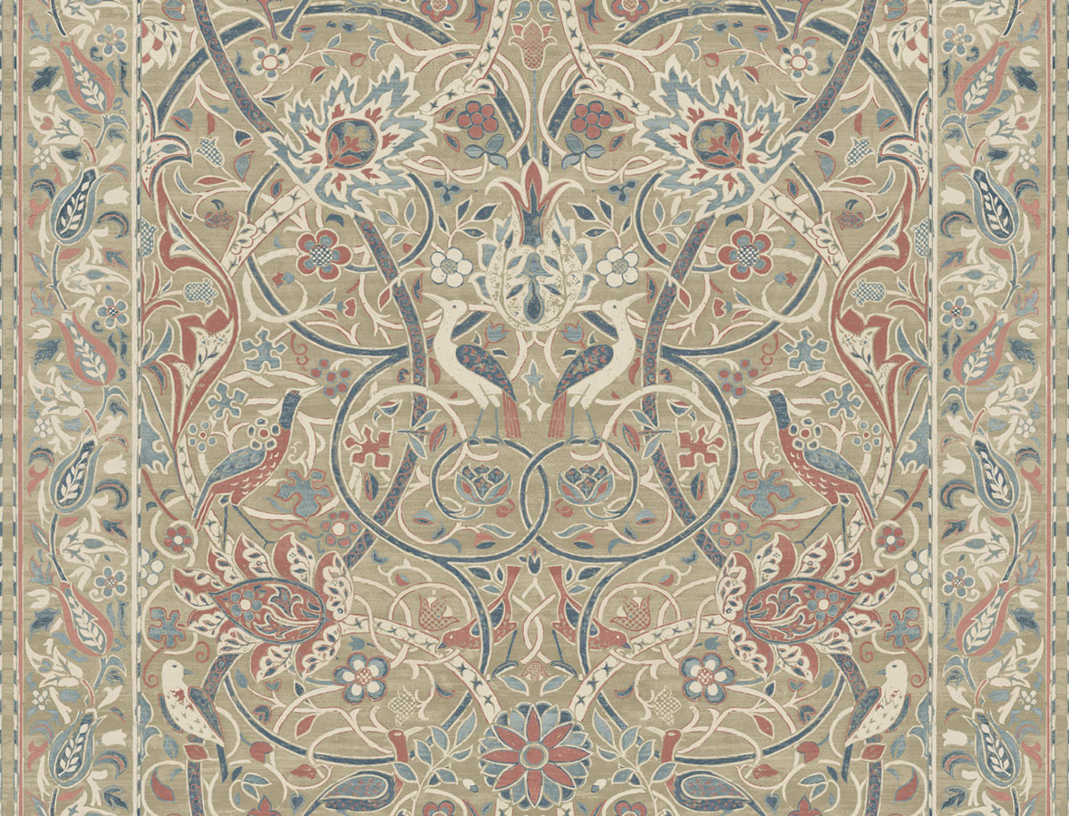 Morris & Co. Tapete Bullerswood Spice/Manilla in Beige und Multicolour mit floralem Art Nouveau Design und botanischen Motiven - Bild 1
