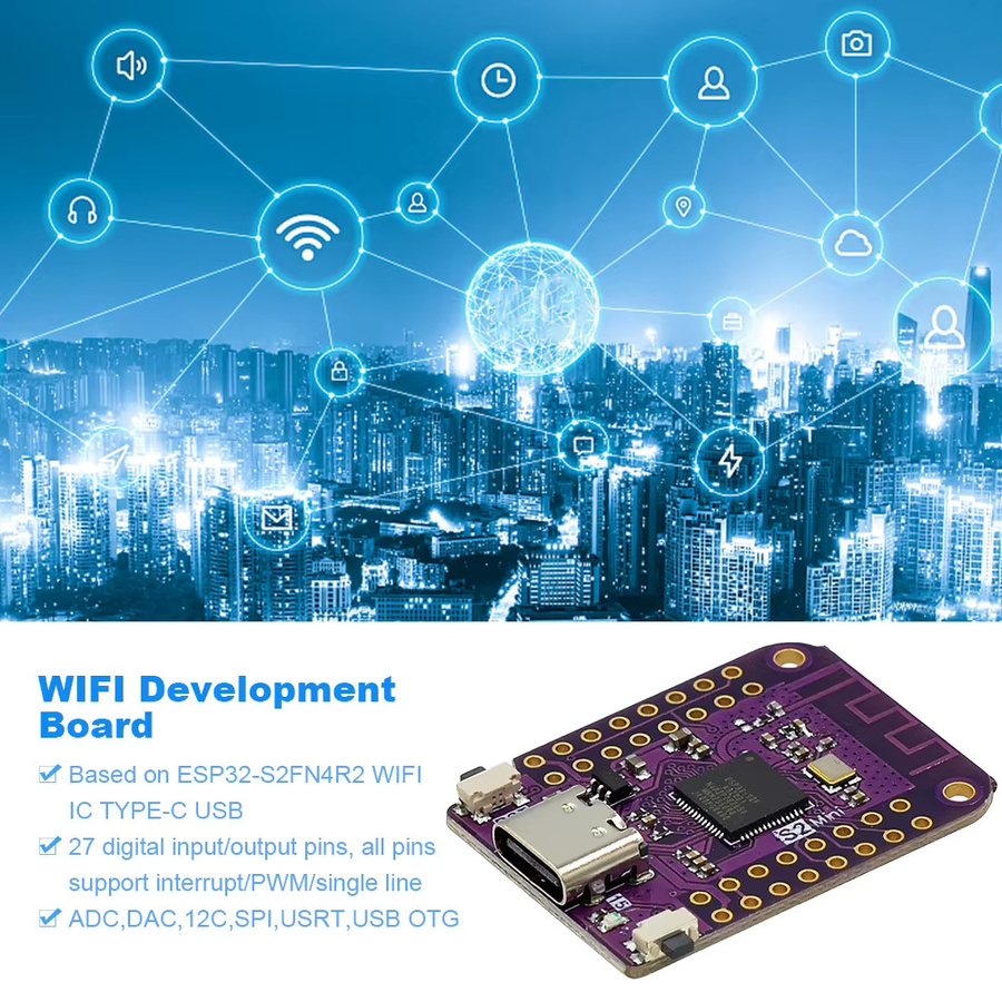 Espressif ESP32-S2 Mini V1.0.0 WiFi Modul Entwicklungsboard in Purple mit 4MB Flash und 2MB PSRAM - Bild 4