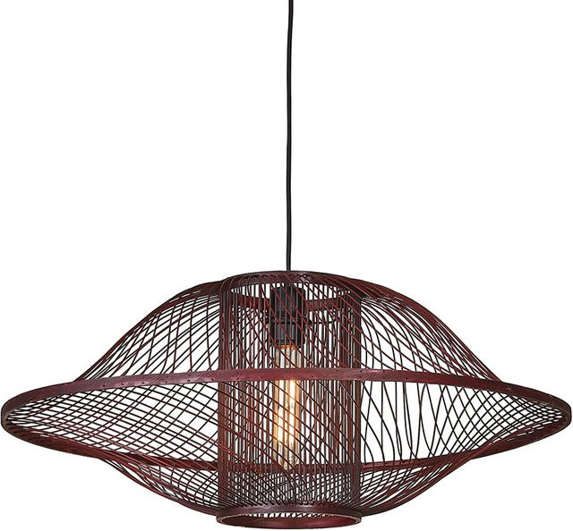 Good&Mojo Maui L Pendelleuchte aus Bambus in Burgunderrot mit LED-Filament - Bild 1