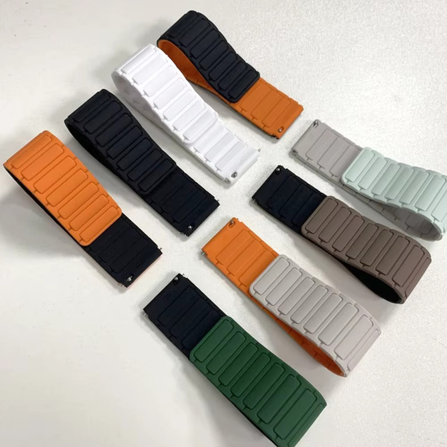 Amazfit Uhrenarmband Silikon, Magnetband, Schwarz, 20 mm/22 mm - Bild 5