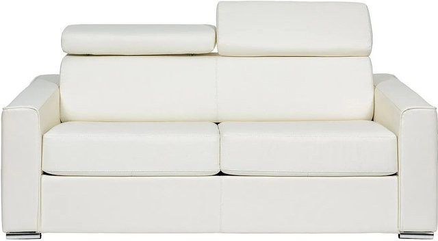 Vente-unique Schlafsofa Vizir in Weiß mit verstellbarer Kopfstütze und Kunstlederbezug, Breite: 216 cm - Bild 1