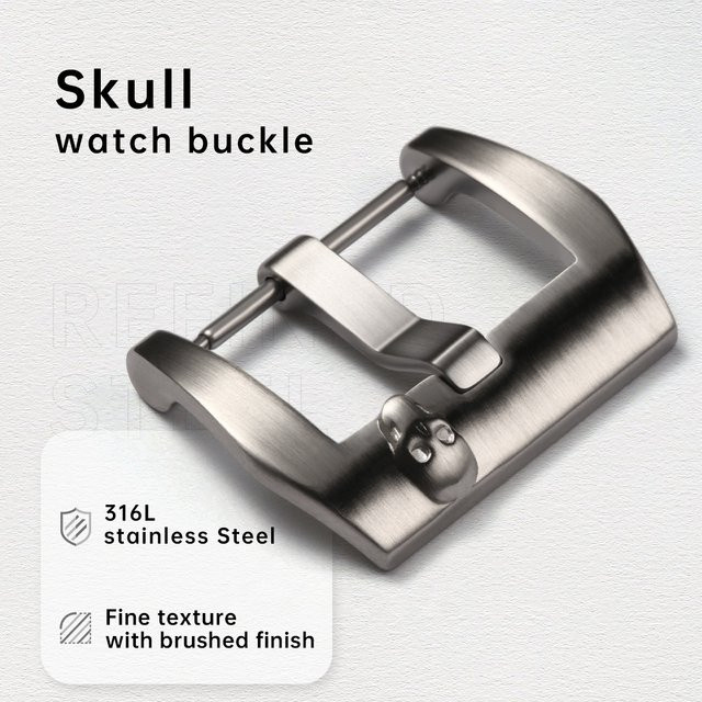 MAIKES Uhrenarmband Leder, Edelstahl, Schwarz, Roségold, Silber, Unisex - Bild 1