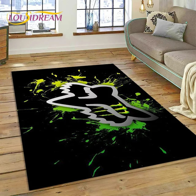 Rutschfester 3D F-FOX Logo Renn-Teppich von Potdemiel in Schwarz für Wohnzimmer, Schlafzimmer oder Kinderzimmer - Bild 1