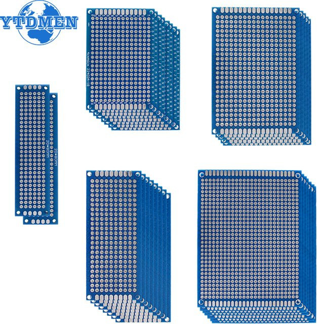 YTDMEN Prototypplatine doppelseitige Steckplatine für DIY-Lötprojekte, Blau, B/T/H: 2 x 8 cm, 3 x 7 cm, 4 x 6 cm, 5 x 7 cm oder 7 x 9 cm - Bild 1