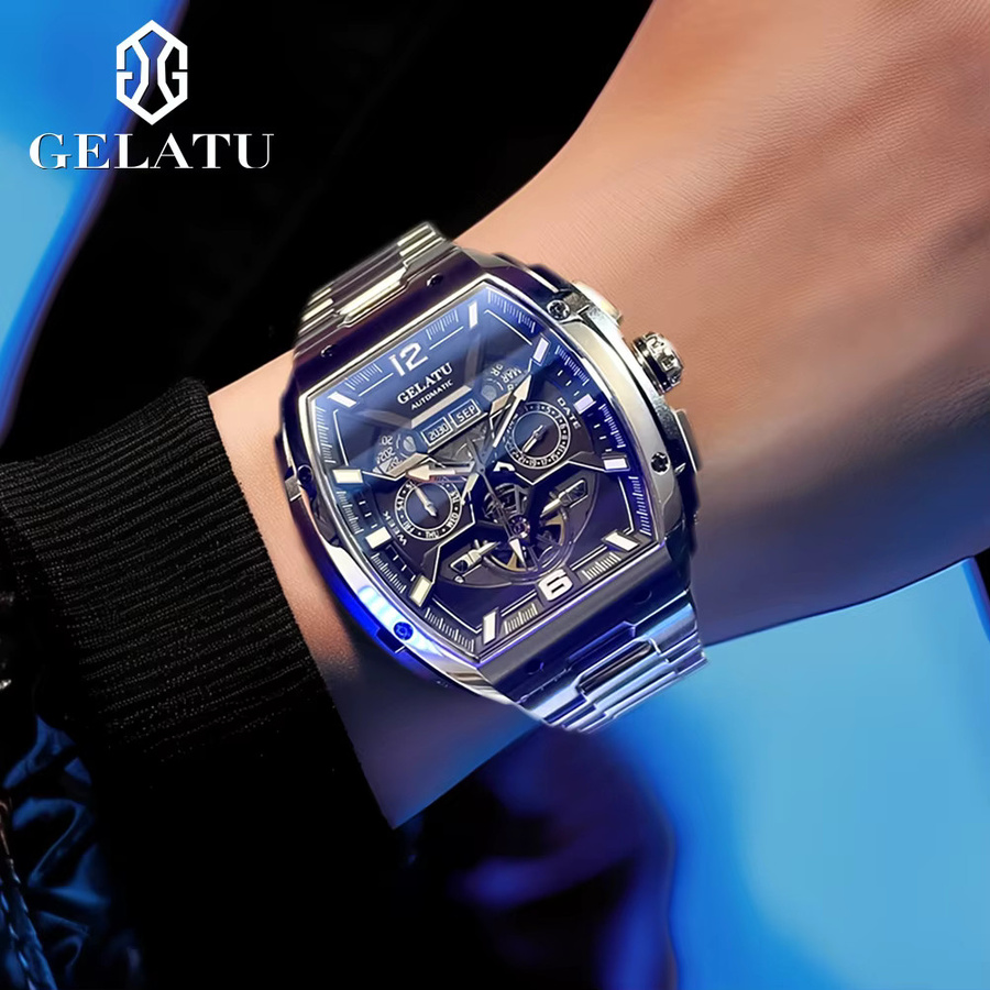 GELATU Armbanduhr Automatik, Edelstahl, Bicolor, Herren - Bild 3