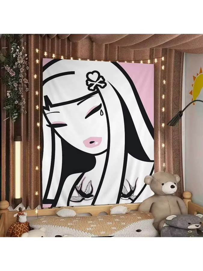 VIKAMA Wandteppich im japanischen Cartoon-Stil für Kinder, Mehrfarbig, Rechteckig - Bild 3