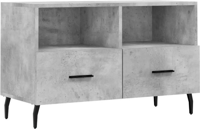 vidaXL TV-Schrank Modell 7 in Betongrau aus Holzwerkstoff und Eisen, B/T/H: 80 x 36 x 50 cm - Bild 1
