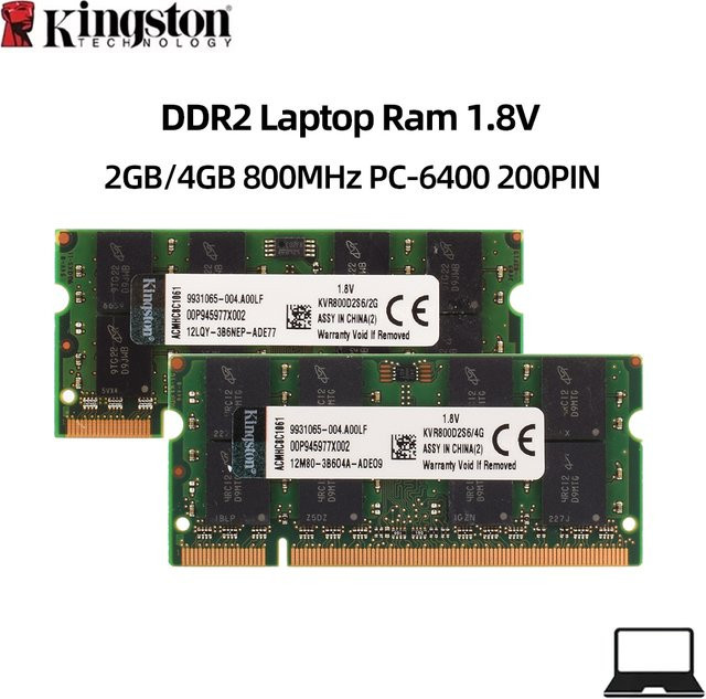 Kingston Laptop RAM DDR2 SODIMM PC2-6400 800MHz in Grün - Bild 1
