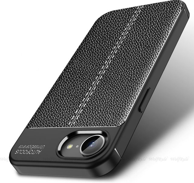 Stoßfeste iPhone 17E Hülle aus weichem TPU und Leder in Schwarz von Apple - Bild 1