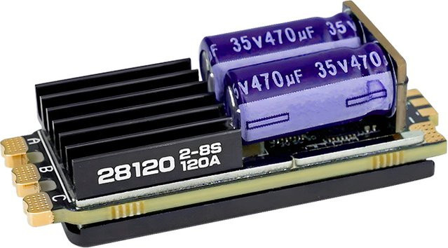 SEQURE 28120 Bürstenloser ESC 120A für 2-8S FPV-Renndrohnen mit BLHeli_32 oder AM32-Firmware und 128KHz PWM-Frequenz in Schwarz - Bild 1