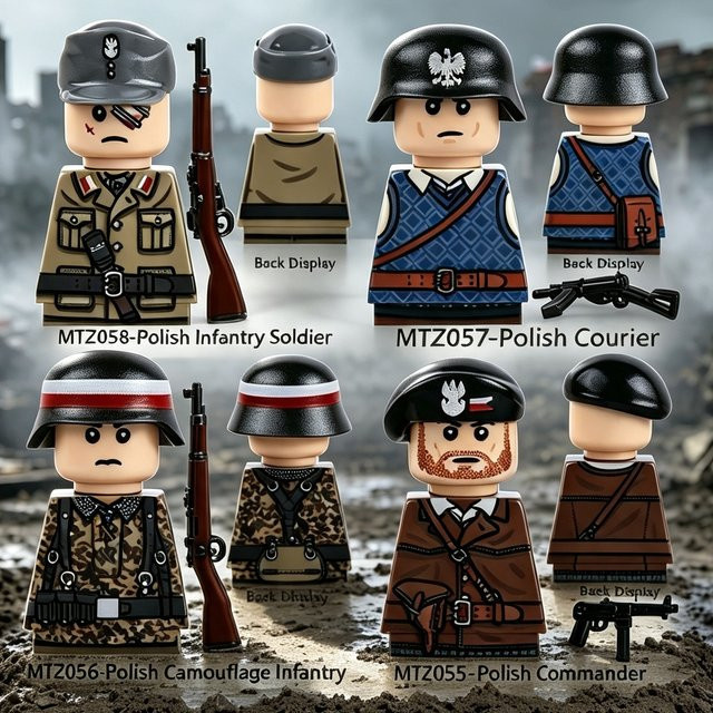 BRICKPANDA WW2 Militär Polen Soldaten Figuren, Bausteine, Kunststoff - Bild 1