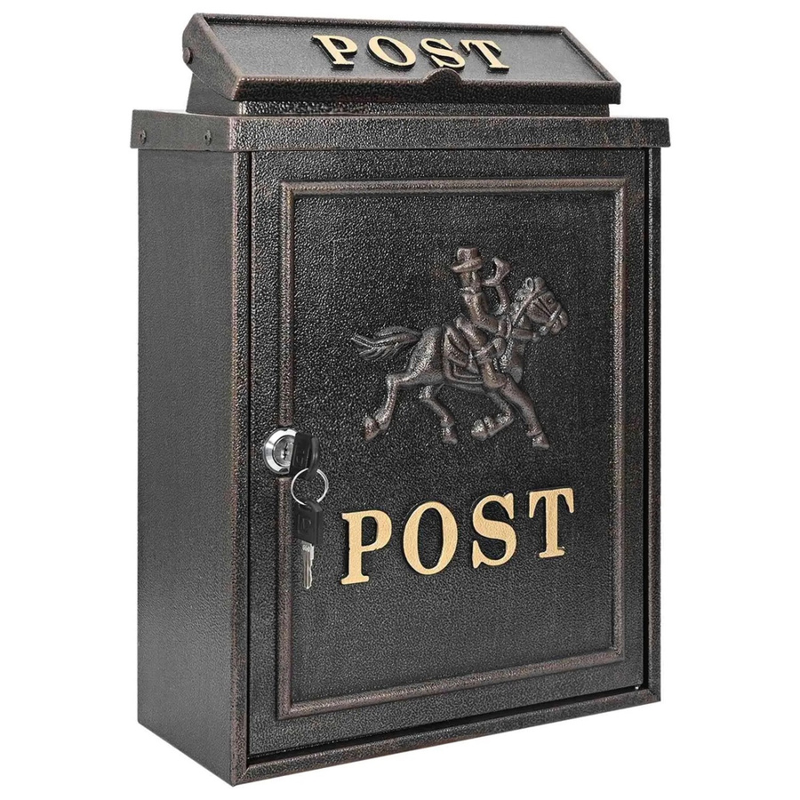 DELUKE Briefkasten PETER aus Gussaluminium in Bronze zur Wandmontage, B/T/H: 29 x 13 x 41 cm - Bild 2