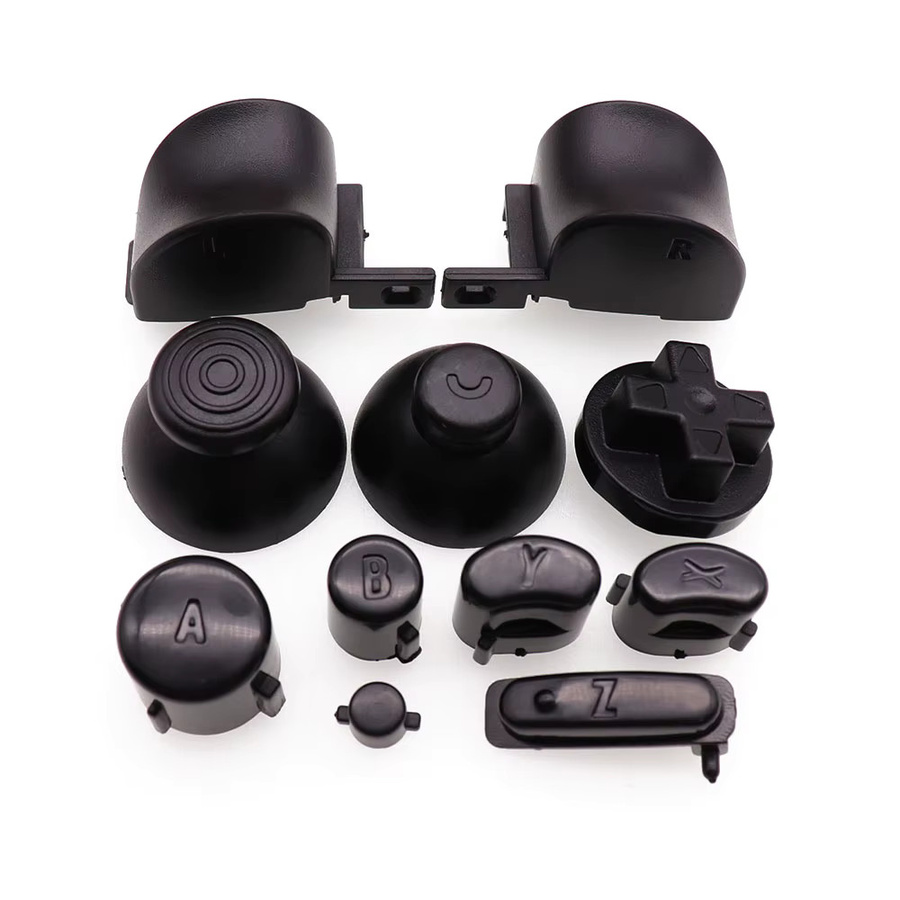 Komplettes Ersatzteil-Set für GameCube NGC mit ABXY Tastaturtasten, 3D-Thumbstick-Kappen, D-Pads und Power ON/OFF-Tasten in Retro-Design - Bild 2