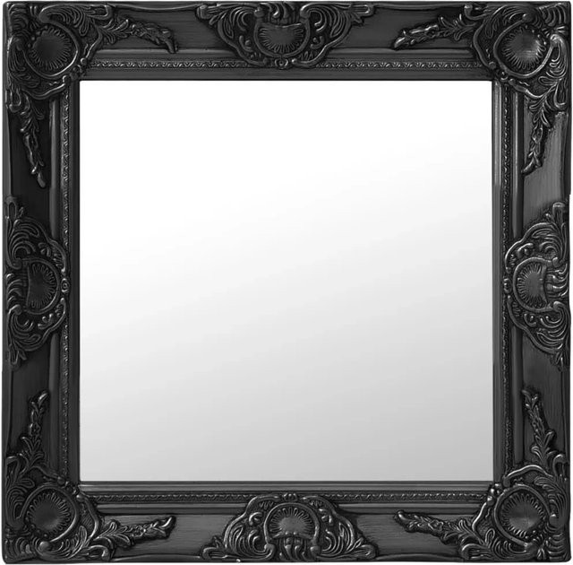 vidaXL Wandspiegel im Barock-Stil in Schwarz, B/H: 50 x 50 cm - Bild 1