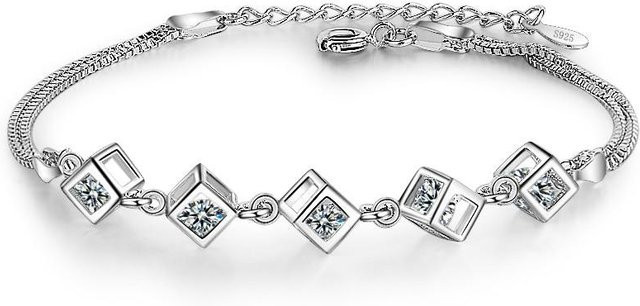 Allbestart Armband, 925 Silber, Kristall, Weiß, Damen - Bild 1