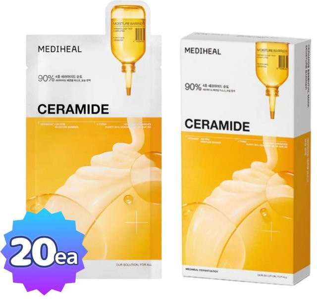 MEDIHEAL Ceramide Essential Maske, 20 x 24 ml, mit Ceramide, für trockene und empfindliche Haut - Bild 1