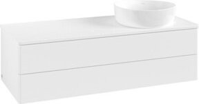V&B Waschtischunterschrank Antao mit Beleuchtung, Farbe Weiß Lack, B/T/H: 120 x 50 x 50 cm - Bild 1