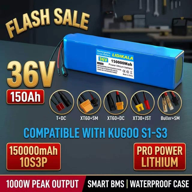 Original M365 Akku 36V 15Ah für E-Scooter mit BMS, 10S3P 18650 Lithium-Ionen-Batteriepack in Blau - Bild 1