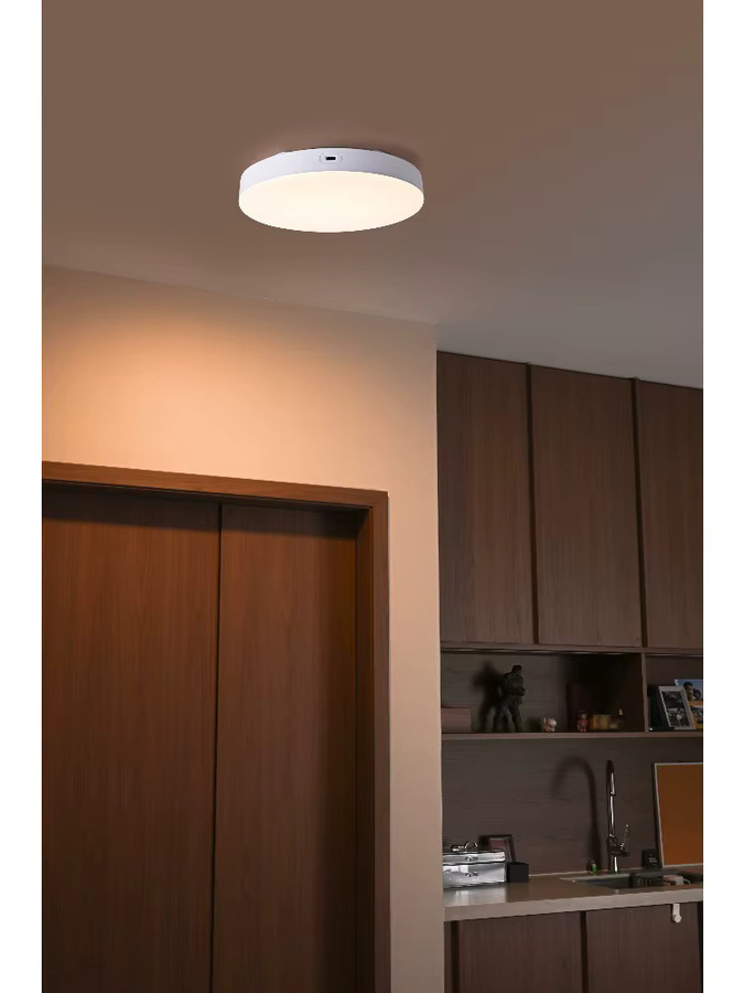 LINYILIGHT Kabellose LED-Deckenleuchte mit Radar-Bewegungssensor, dimmbar, weiß, mit Fernbedienung und wiederaufladbarem Akku für Flure - Bild 6