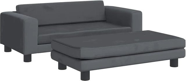 vidaXL Hundebett mit Verlängerung in Dunkelgrau aus Samt, B/T/H: 100 x 50 x 30 cm - Bild 1