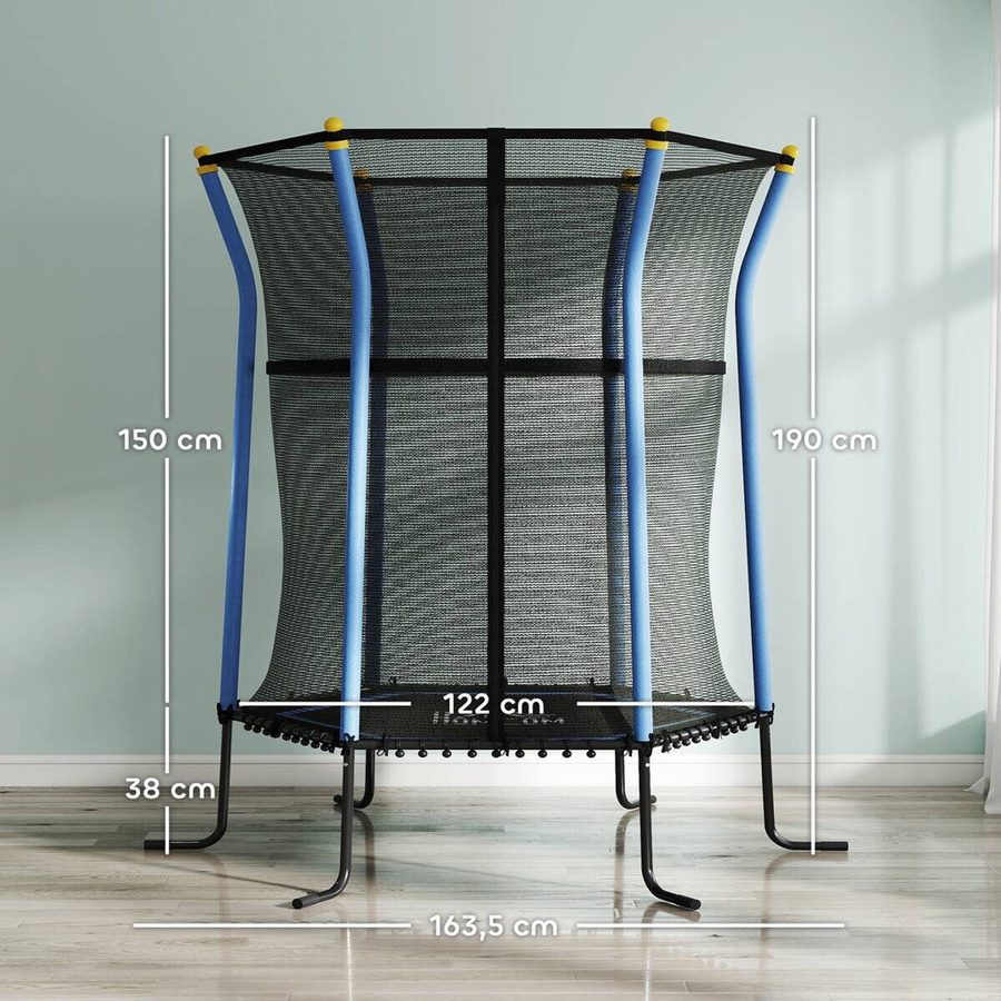 HOMCOM Kinder Trampolin mit Sicherheitsnetz Blau - Bild 5