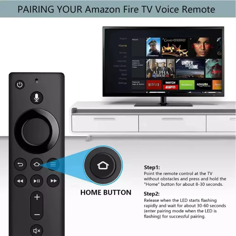 Amazon Sprachfernbedienung mit Sprachsteuerung für Fire TV Stick 4K und Lite, Farbe: Schwarz - Bild 4