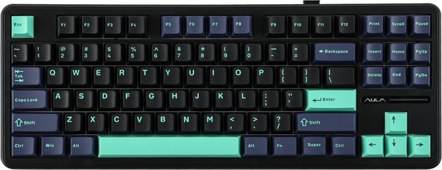 EPOMAKER X AULA F87 Pro Mechanische Tastatur mit 87 Tasten, Hot-Swap, Gasket-Mount, Kabellos via Bluetooth 5.0 oder 2.4G sowie Kabelgebunden, Schwarz/Grau, Kompatibel mit Mac und Windows - Bild 1