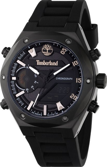 Timberland Chronograph Herrenuhr, Quarz, Edelstahl, 45 mm, Silikon, Grau - Bild 1