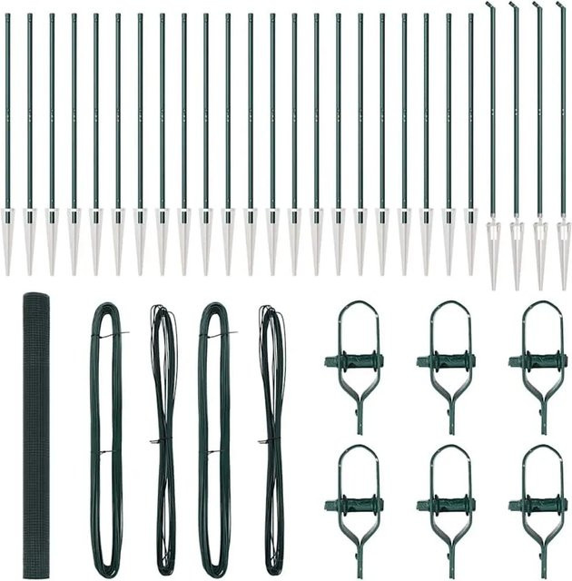 vidaXL Zaunpfosten Grün aus Stahl und PVC für die Erdbuchung, Höhe: 1,5 m, Breite: 1,2 cm, Tiefe: 1,2 cm - Bild 1