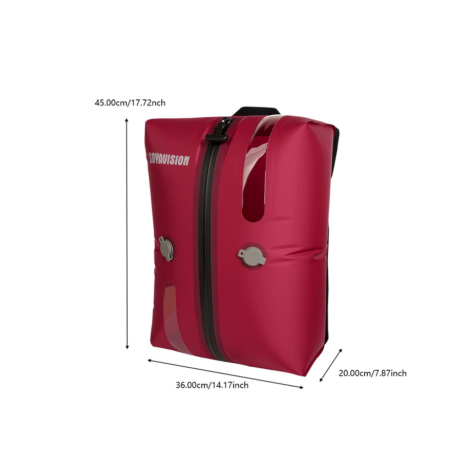 SOYAVISION Vakuum-Kompressionsbeutel aus TPU in Rot, platzsparende Vakuum-Reisetasche mit Schnellverschlussventilen, Breite: 45 cm - Bild 2