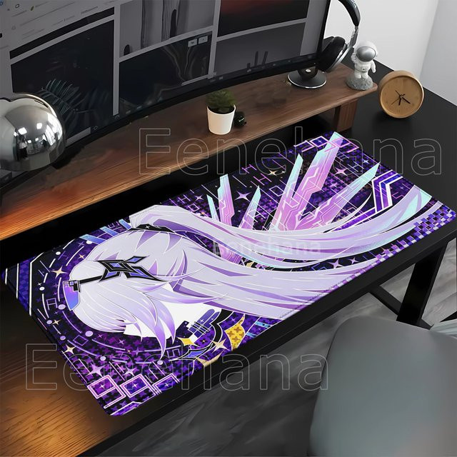 Eenehana XXL Mausmatte Honkai Star Rail Silver Wolf Anime Design Rutschfeste Schreibtischunterlage für PC Gaming, Multicolour - Bild 1