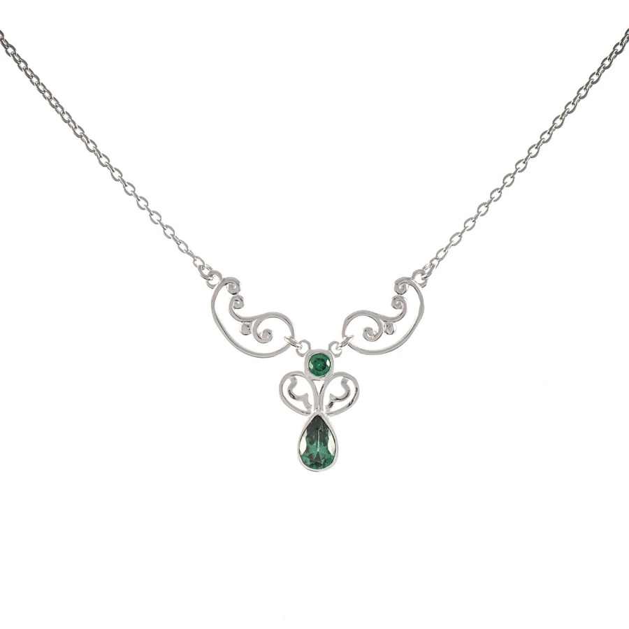 Collier 925 Silber, Zirkonia, grün - Bild 1