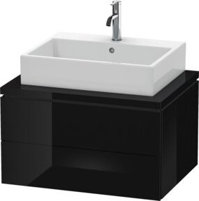 Duravit Waschtischunterschrank L-Cube in Schwarz Hochglanz mit 2 Schubkästen, B: 72 cm, T: 54,7 cm, H: 40 cm - Bild 1