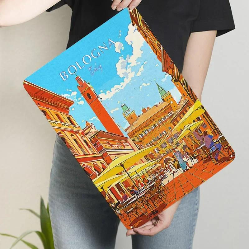ZX ART Metallschild Bologna Italien Landschaftsposter Vintage Wandkunst Mehrfarbig B: 30 cm, H: 20 cm - Bild 2