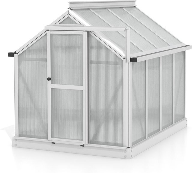 Vitavia Minigewächshaus Merlin in Silber aus eloxiertem Aluminium mit Polycarbonat-Hohlkammerplatten - Bild 1