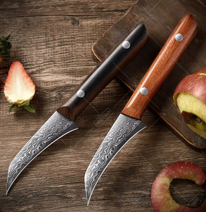 WXCOO Damaszener Stahl Obstmesser mit Holzgriff, 3,5 Zoll Schälmesser für die Küche - Bild 4