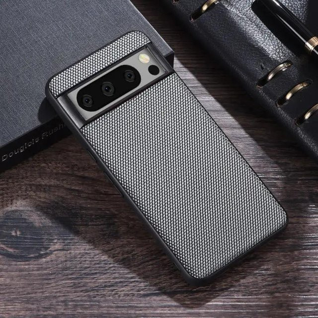 WirFor Schutzhülle für Google Pixel 8 Pro und Google Pixel 8 aus geflochtener Nylonfaser, stoßfest und matt, grau - Bild 1