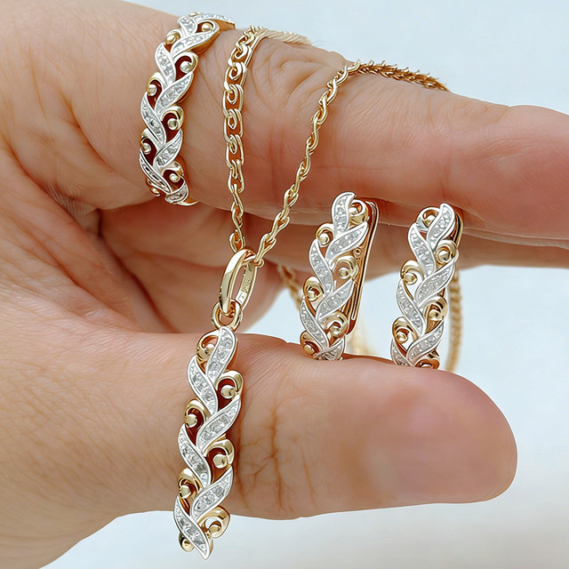 Kinel Schmuckset, 585 Roségold, Zirkonia, Damen - Bild 1
