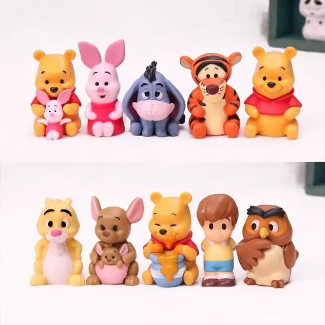 Potdemiel Disney Winnie Puuh Action Figure Set, 10-teiliges Cartoon Figuren Set mit Pooh, Tigger, I-Aah und Ferkel, Mehrfarbig - Bild 1